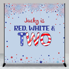 Aperturee - Stars Sparks Red White Custom 2nd Birthday Backdrop