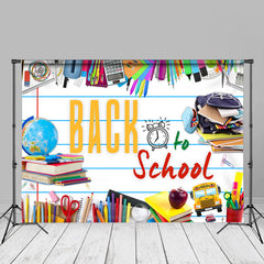 Aperturee - Stationeries Books Back To School Backdrop For Photo