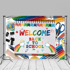 Aperturee - Stationery Colorful Welcome Back To School Backdrop