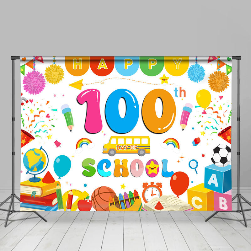 Aperturee - Stationery Happy 100th Day Back To School Backdrop