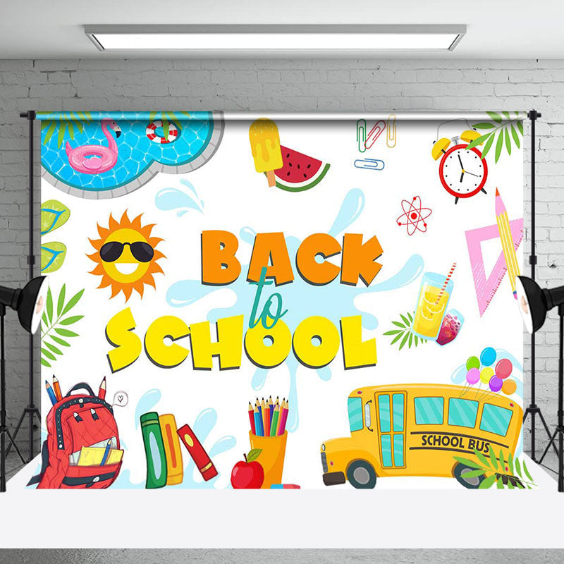 Aperturee - Stationery Sun Pool Summer Back To School Backdrop