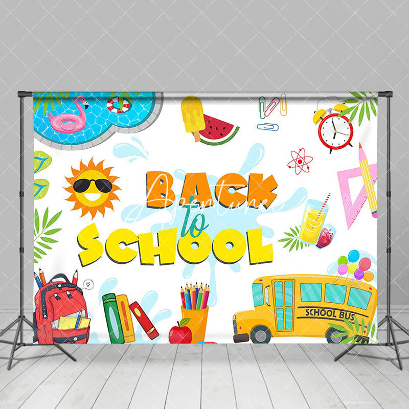 Aperturee - Stationery Sun Pool Summer Back To School Backdrop