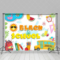 Aperturee - Stationery Sun Pool Summer Black To School Backdrop