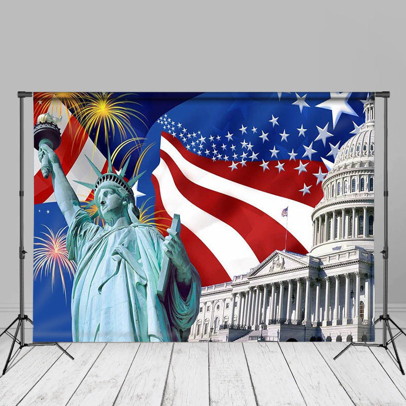 Aperturee - Statue Of Liberty White House 4th Of July Backdrop