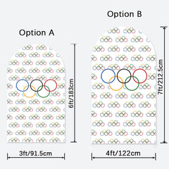 Aperturee - Step And Repeat Olympic Rings White Arch Backdrop