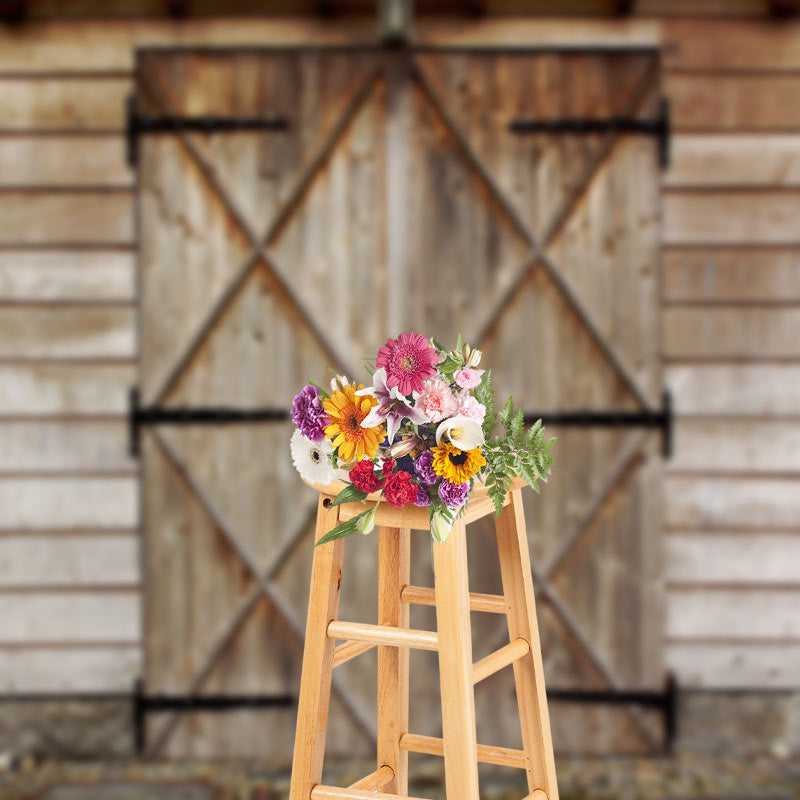 Aperturee - Stone Floor And Door Wood Backdrop For Photography