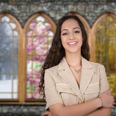 Aperturee - Stone Wall Four Season Window Backdrop For Photography