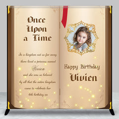 Aperturee - Story Book Custom Name Photo Happy Birthday Backdrop