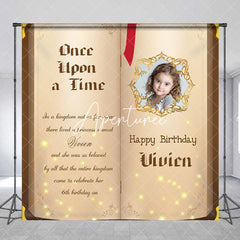 Aperturee - Story Book Custom Name Photo Happy Birthday Backdrop