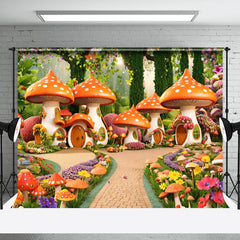 Aperturee - Storybrooke Mushroom House Path Floral Spring Backdrop