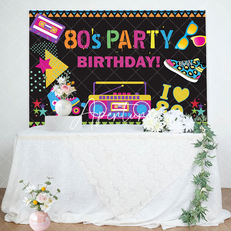 Aperturee - Street Musical Disco 80s Party Birthday Backdrop