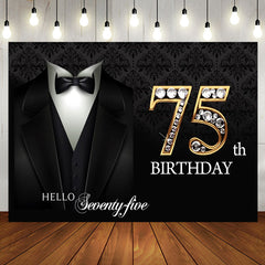 Aperturee - Suit Elegant Hello 75th Birthday Backdrop For Men