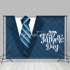 Aperturee - Suit Tie Blue Fabric Happy Fathers Day Backdrop