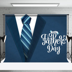 Aperturee - Suit Tie Blue Fabric Happy Fathers Day Backdrop