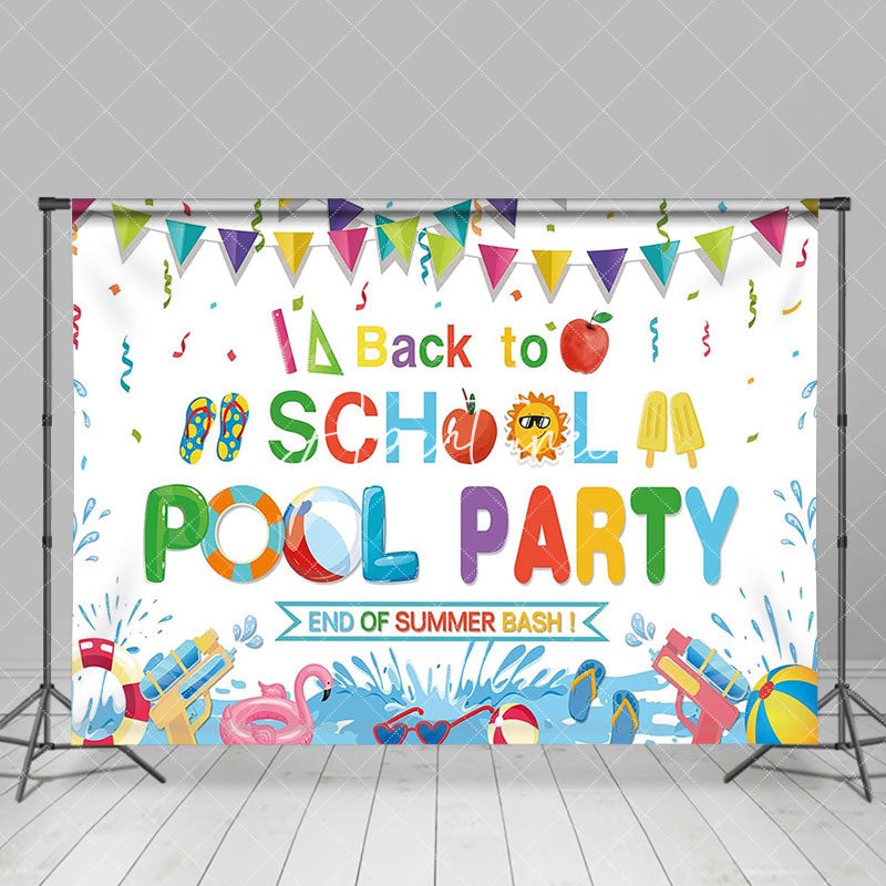 Aperturee - Summer Back To School Swimming Pool Party Backdrop