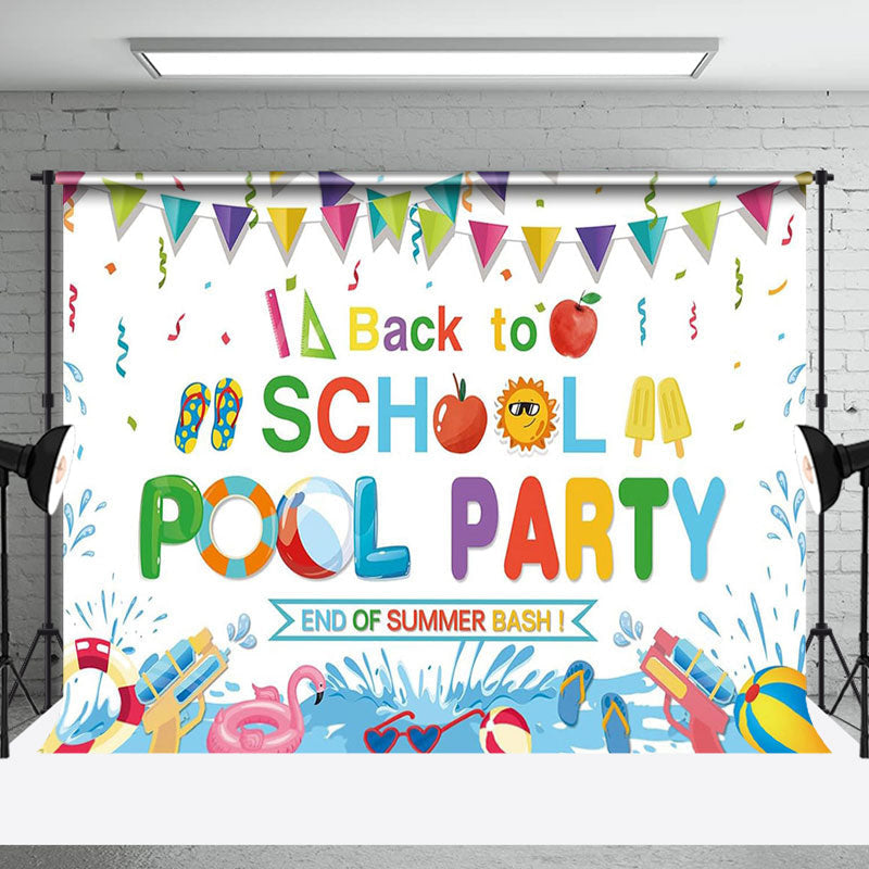 Aperturee - Summer Back To School Swimming Pool Party Backdrop