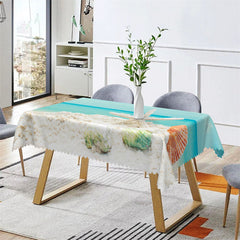 Aperturee - Summer Beach Ocean Pattern Blue Rectangle Tablecloth