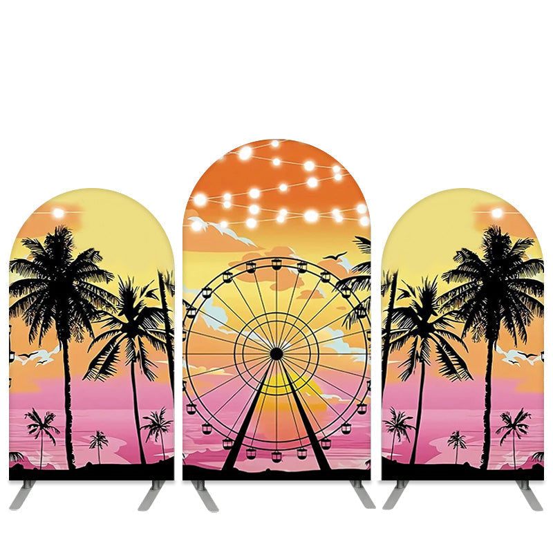 Aperturee Summer Beach Theme Coconut Birthday Arch Backdrop Kit