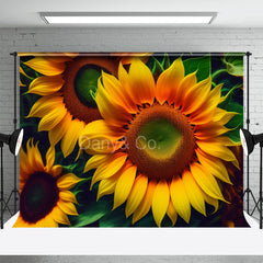 Aperturee - Summer Blooming Sunflower Portrait Photo Backdrop