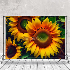 Aperturee - Summer Blooming Sunflower Portrait Photo Backdrop