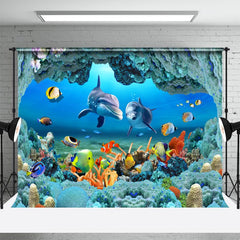 Aperturee - Ocean Landscape Colorful Fish Summer Backdrop Decor