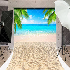 Aperturee - Summer Coconut Trees Beach Sweep Backdrop Photo Shoot