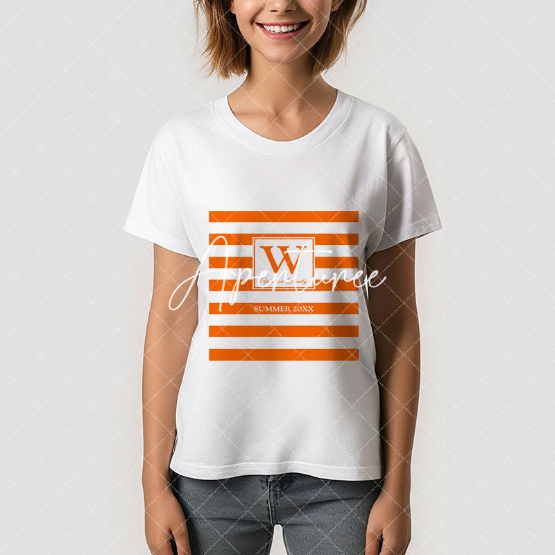 Aperturee - Summer Family Reunion Orange Stripe Custom T-Shirt