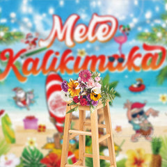 Aperturee - Summer Hawaiian Party Santa Xmas In July Backdrop