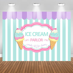 Aperturee - Summer Ice Cream Parlor Candy Land Birthday Backdrop