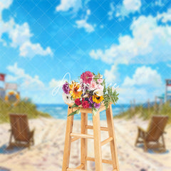 Aperturee - Summer Sandy Beach Blue Sky Natural Scenery Backdrop