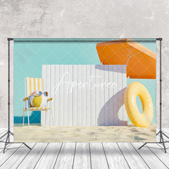 Aperturee - Summer Sandy Beach Sunbathing Cake Smash Backdrop