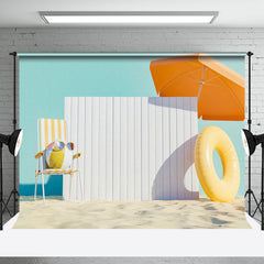 Aperturee - Summer Sandy Beach Sunbathing Cake Smash Backdrop