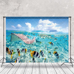 Aperturee - Summer Stingray Tropical Fish Sea Backdrop For Photo