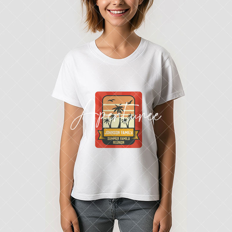 Aperturee - Summer Sunset Family Reunion Palm Tree T-Shirt