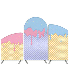 Aperturee Summer Theme Sweet Ice Cream Arch Backdrop Kit Banner