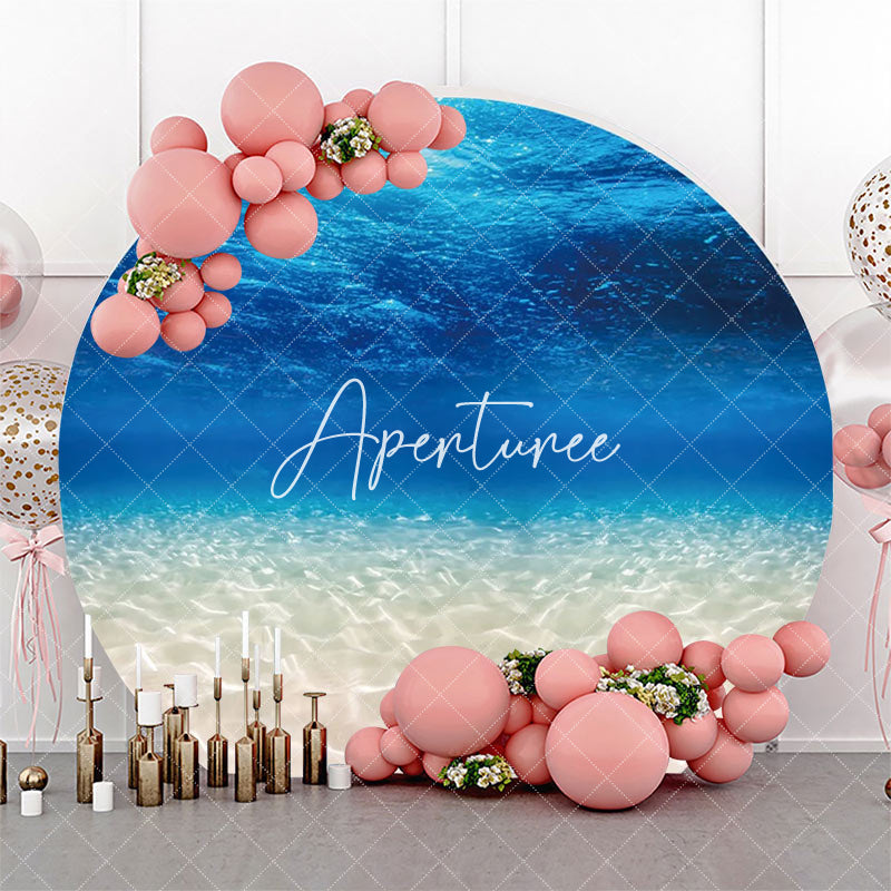 Aperturee - Summer Undersea Hawaii Beach Round Birthday Backdrop