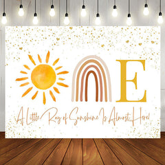 Aperturee - Sun Rainbow Golden Glitter 1st Birthday Backdrop