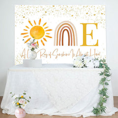 Aperturee - Sun Rainbow Golden Glitter 1st Birthday Backdrop