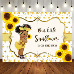 Aperturee - Sunflower And Glitter Baby Shower Backdrop For Girl