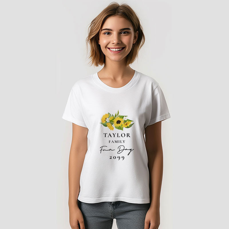 Aperturee - Sunflower Family Reunion Custom Name T-Shirt