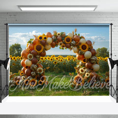 Aperturee - Sunflower Field Arch Birthday Cake Smash Backdrop