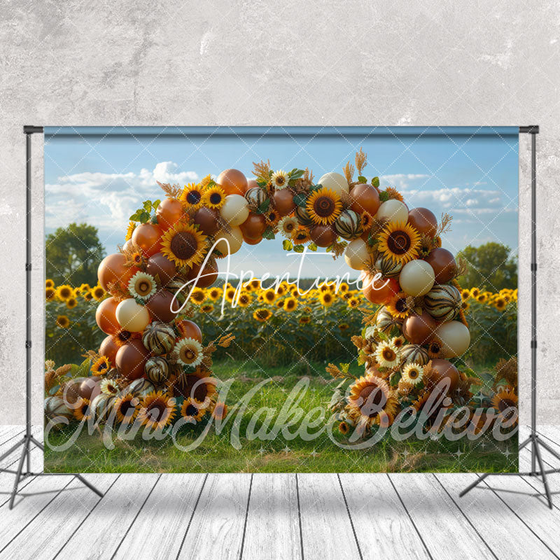 Aperturee - Sunflower Field Arch Birthday Cake Smash Backdrop