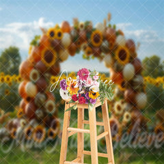 Aperturee - Sunflower Field Arch Birthday Cake Smash Backdrop