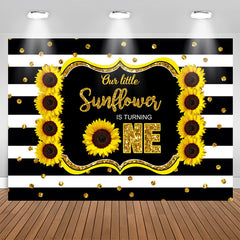 Aperturee - Sunflower Happy First Birthday Photoshoot Backdrop