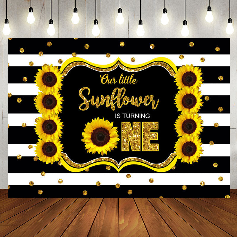 Aperturee - Sunflower Happy First Birthday Photoshoot Backdrop