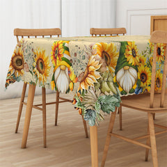 Aperturee - Sunflower With Christmas Doll Rectangle Tablecloth