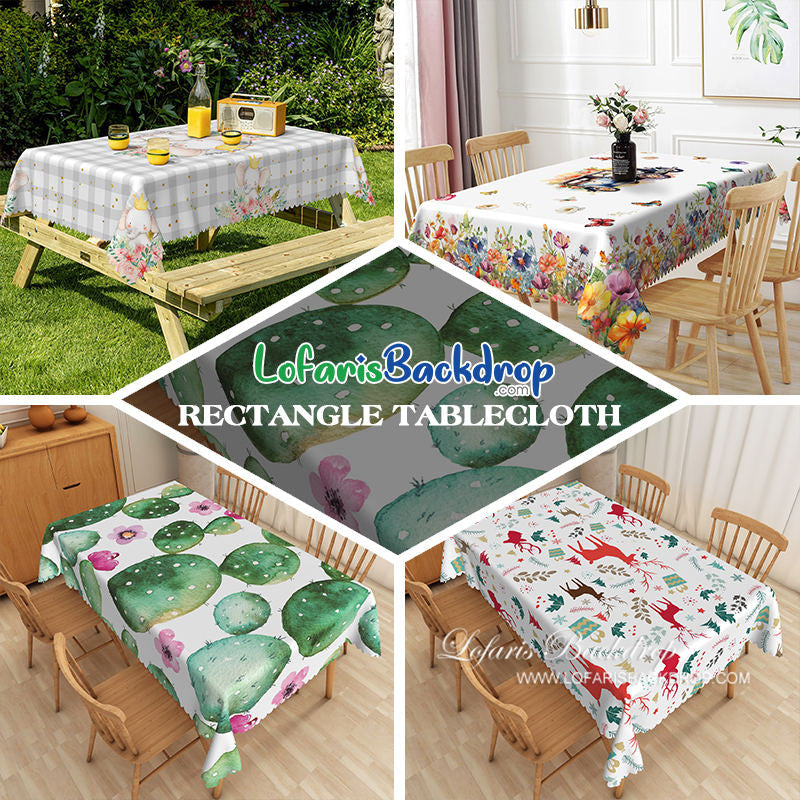 Aperturee - Sunflower With Christmas Doll Rectangle Tablecloth