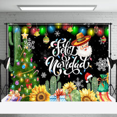 Aperturee - Sunflower Xmas Tree Feliz Navidad Christmas Backdrop