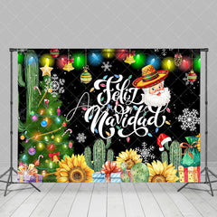 Aperturee - Sunflower Xmas Tree Feliz Navidad Christmas Backdrop