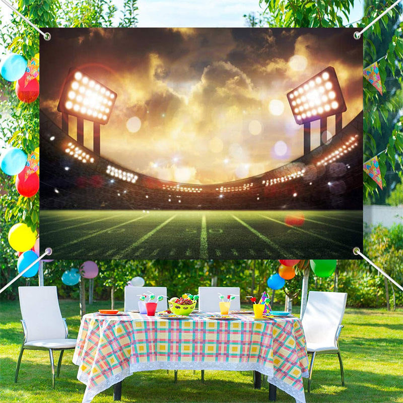 Aperturee - Sunset Spotlight Football Field Sports Party Backdrop